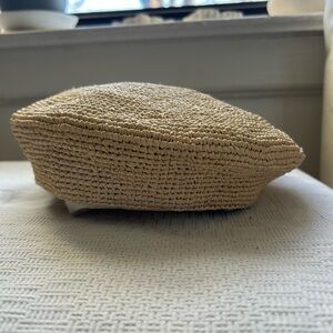 Janessa Leone Straw Beret in Natural Tan